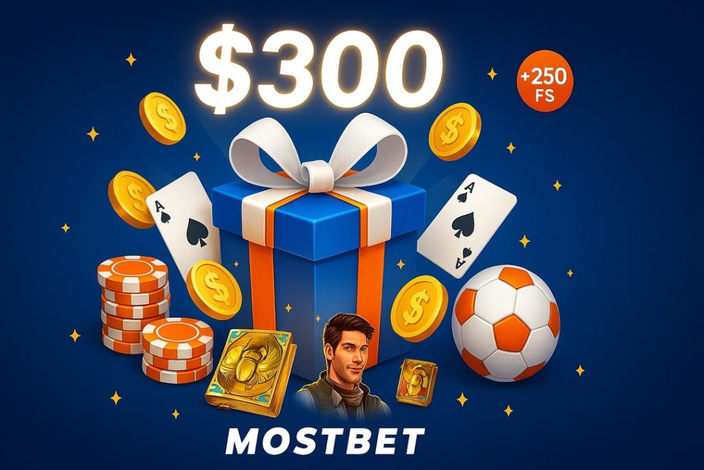 Mostbet Bono de Bienvenida Hasta $300 + 250 Giros Gratis